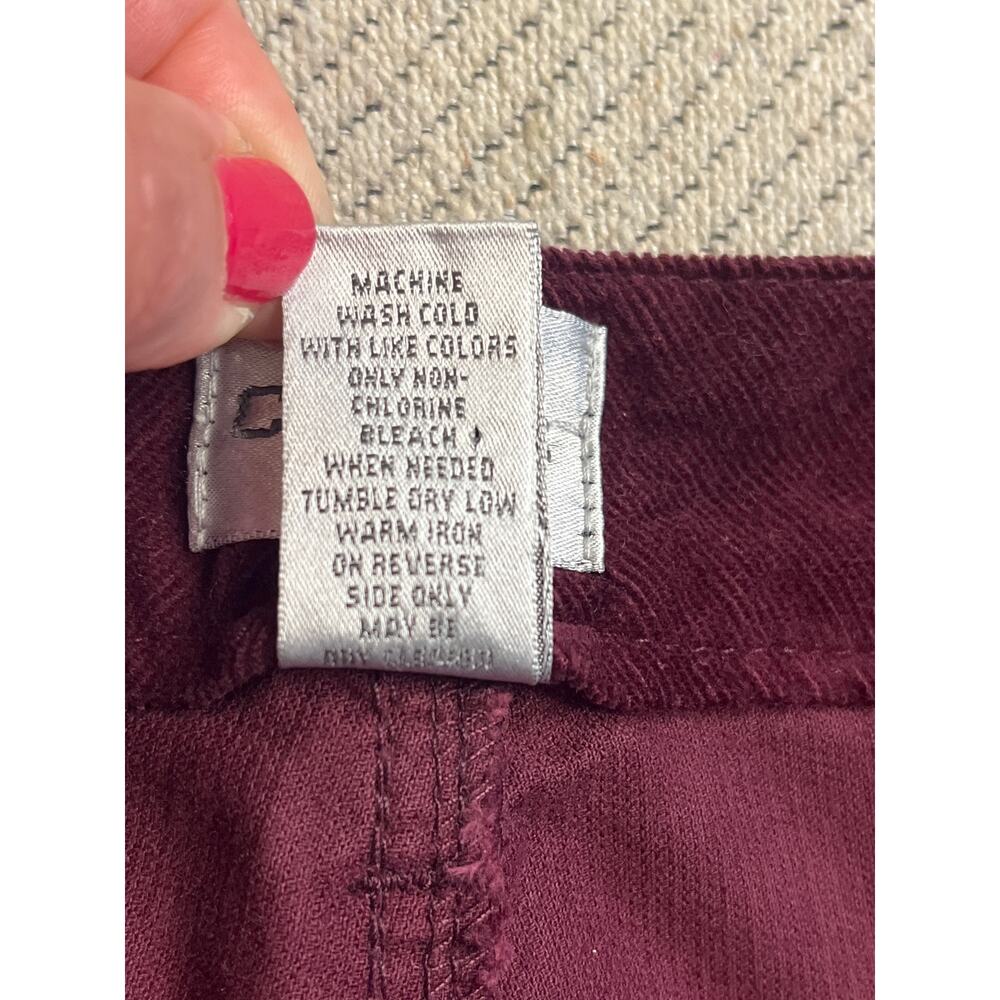 Chico’s Women's Burgundy Corduroy Pants Size 3 / 16 Tall Long - Picture 5 of 13
